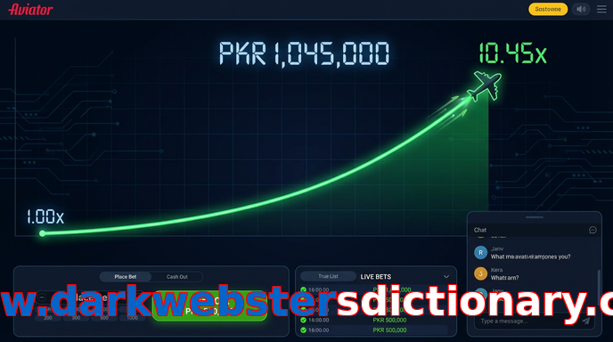 Main screen of Www.darkwebstersdictionary.com aviator page for PK players